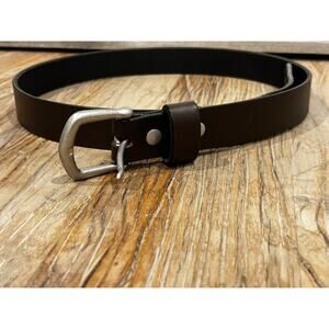 Bison Brown Leather Belt 34